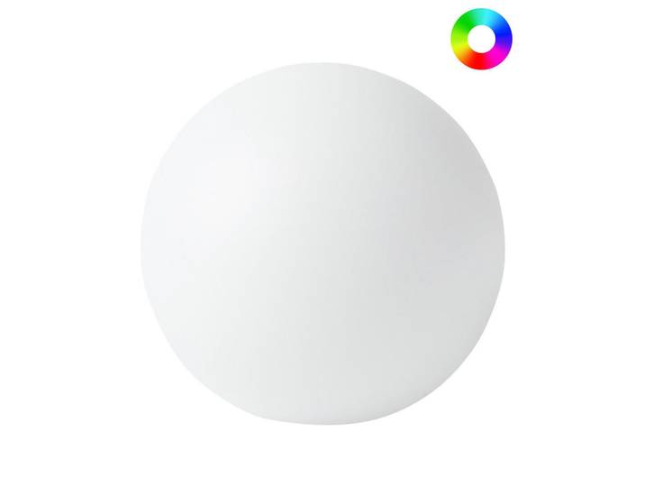 Beliani Led- Kugelleuchte Weiß Jocoy, Kunststoff, LED integrated, 38x38x38 cm, Lampen & Leuchten, Außenbeleuchtung, Außenleuchten