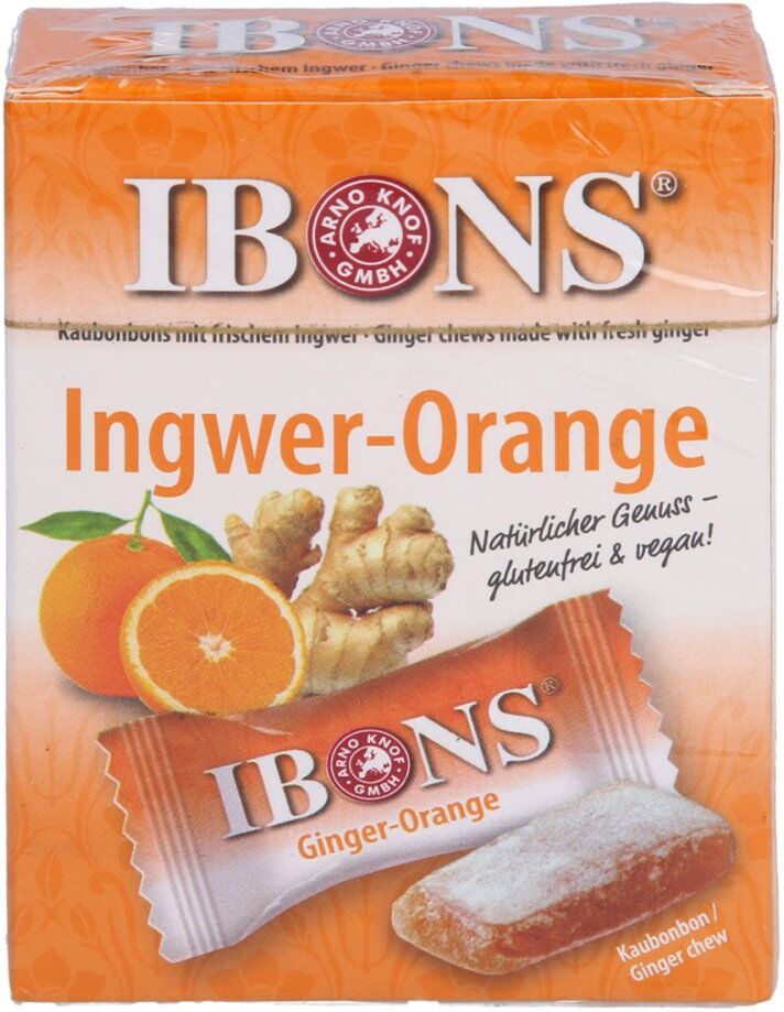 Ibons Ingwer Orange Box Kaubonbons 60g