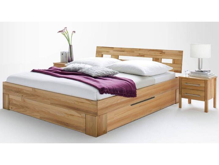 Bett Zera mit Schubkästen aus massiver Kernbuche – 3%-Vorkasse-Rabatt