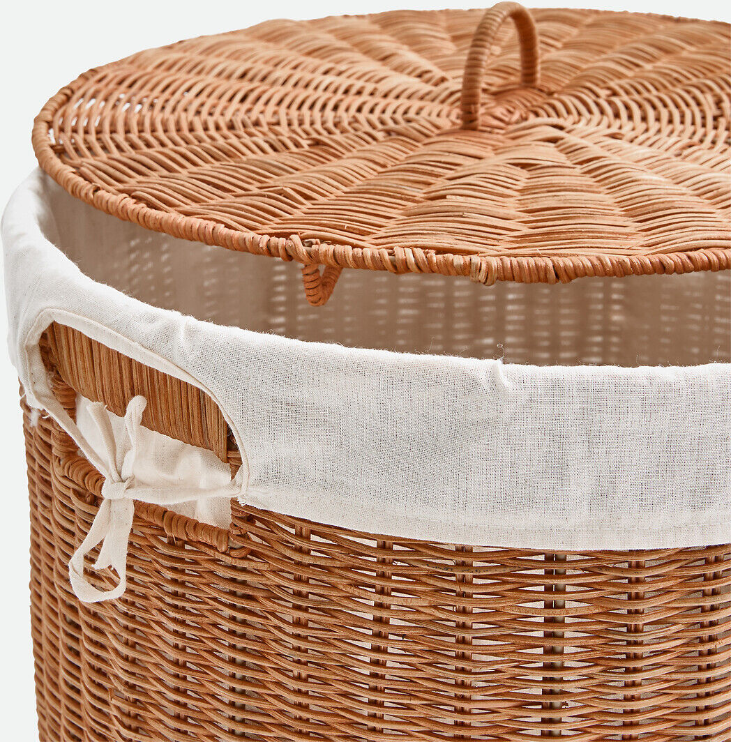 LA REDOUTE INTERIEURS Panier à linge avec couvercle, en rotin, JANA
