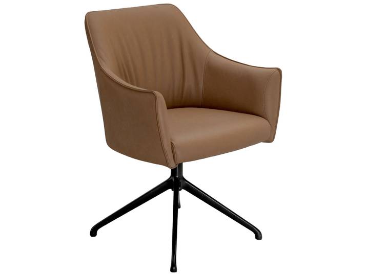 Dieter Knoll Armlehnstuhl VINCI, taupe, Leder