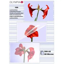 Olympia 1x100 DIN A5 80 micron Laminierhülle 100 Stück(e)