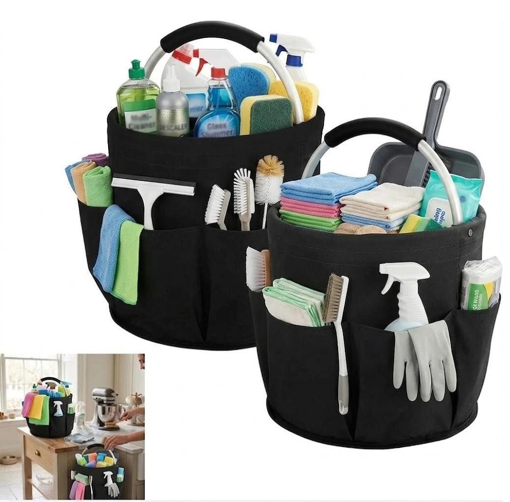 Dripio Opvouwbare opbergtas met handvatten, zwart, 2 stuks