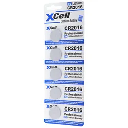 XCell 5er-Sparset CR2016 Lithium Batterie 3V, CR2016 Batterien im praktischen 5er Set