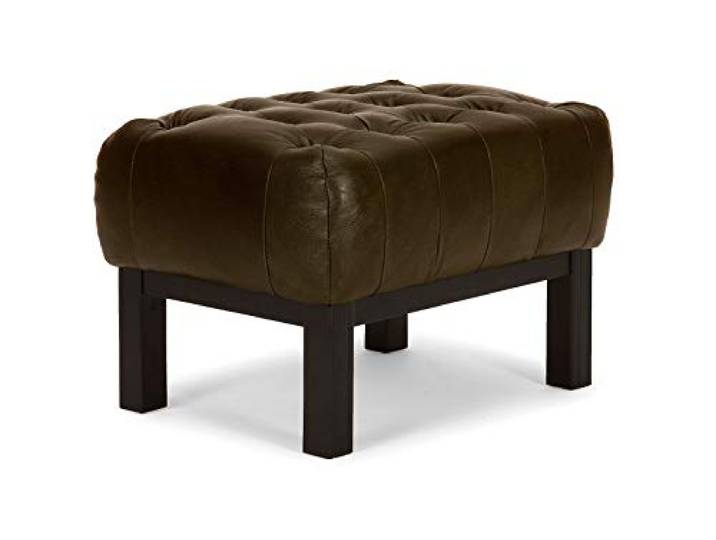 Woodkings Chesterfield Hocker Kingsfield Echtleder antik Braun Lederhocker, Fußhocker, Federkern, Unikat, Stilhocker, Für Ohrensessel