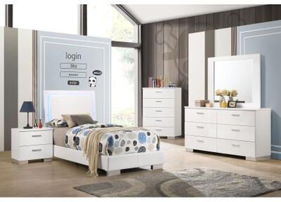 Coaster Felicity Bedroom Set White High Gloss