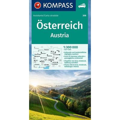 KOMPASS Autokarte Österreich 1:300.000, Sonstige von , KOMPASS Freytag & Berndt, 978-3-99154-057-1