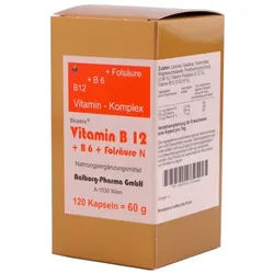 VITAMIN B12+B6+Folsäure Komplex N Kapseln 120 St