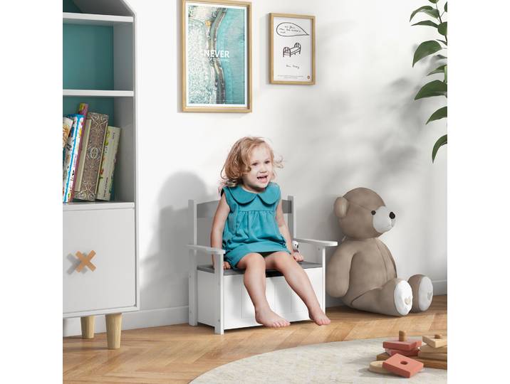 AIYAPLAY Coffre à Jouets Banc avec Dossier 2 en 1 68,5x34x58 cm