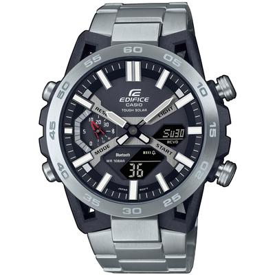 Smartwatch CASIO EDIFICE, silber (grau, edelstahlfarben, edelstahlfarben), Smartwatches, Herren, Smartwatch, Solaruhr,Armbanduhr,Herrenuhr,Bluetooth,Stoppfunktion,Edelstahlarmband