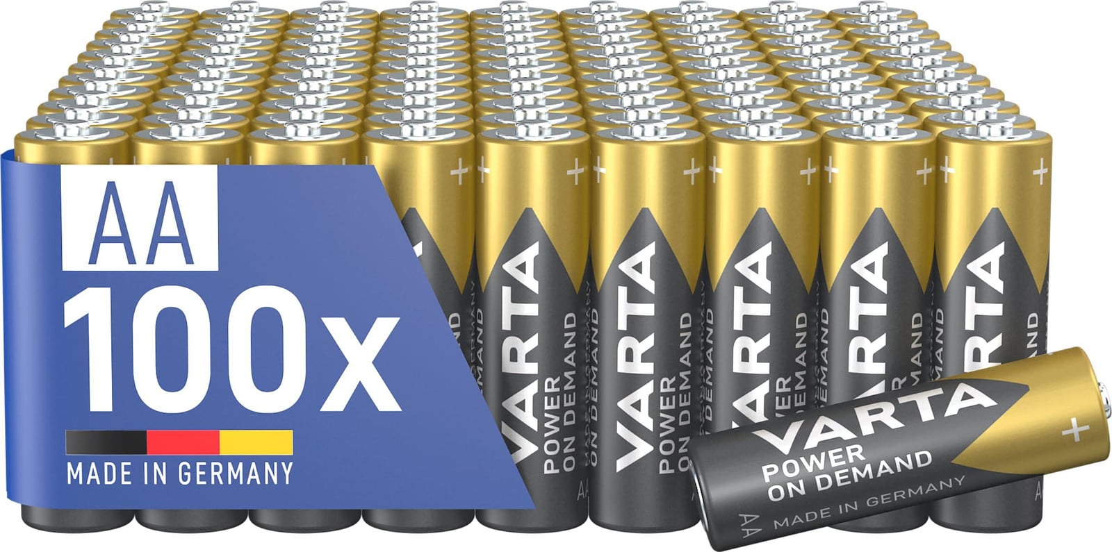 Varta AA-batterijen Power on Demand, 100 stuks, alkalisch, 1,5V
