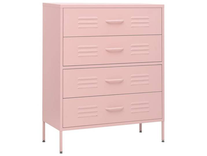 vidaXL Kommode, Sideboard Rosa 80x35x101,5 cm Stahl