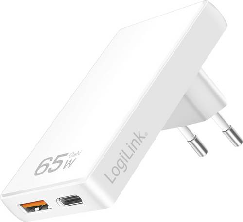 LogiLink PA0368 USB Ladegerät USB-A Buchse, USB-C Buchse Quick Charge 4.0, USB PD 3.0 Weiß Innenbereich, Steckdose