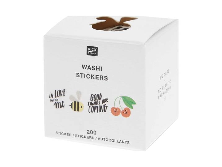 Rico Washi Sticker Just Bees + Fruits + Flowers, Typo