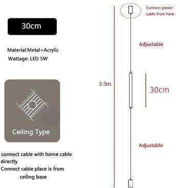 Uplifted Goods Italian Design Acrylic Line Floor Lamp For Bedroom And Living Room ceiling Type 30cm neutral Light 4000k