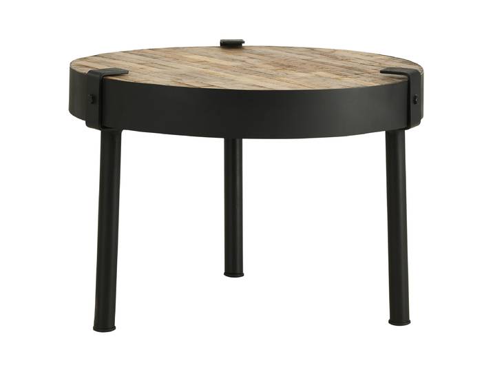 Couchtisch Bujrag Ø 58cm Schwarz/Holz/Braun
