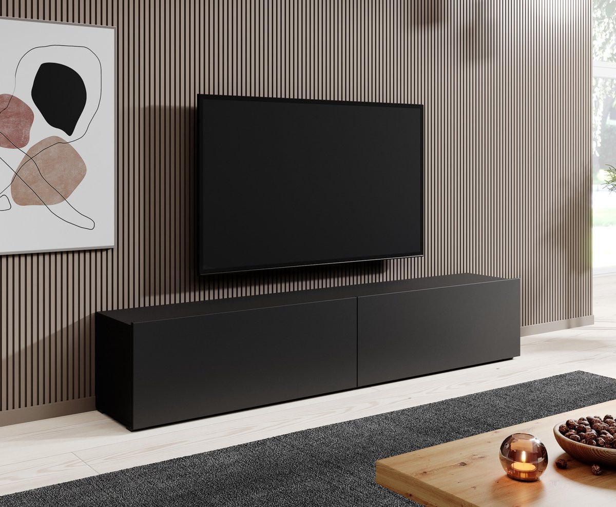 Meubella TV-meubel Asilento Mat zwart 180 cm