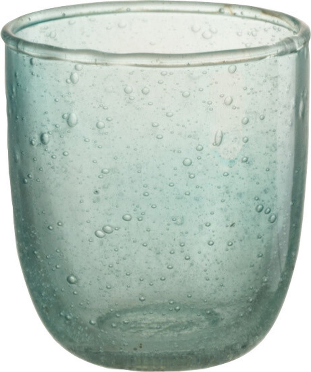 J-Line Windlicht Bubbels Waxinelichtjeshouder - Aqua - Small - 6 stuks
