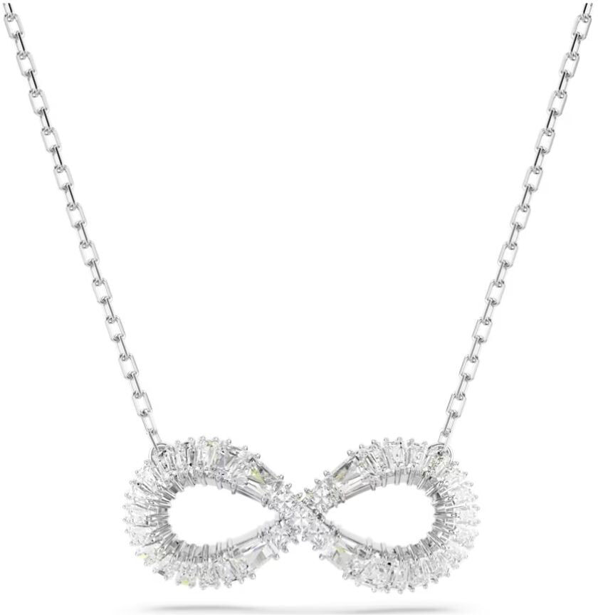 Swarovski Hyperbola Infinity riipus, vaalea metalli ja kirkkaat kristallit