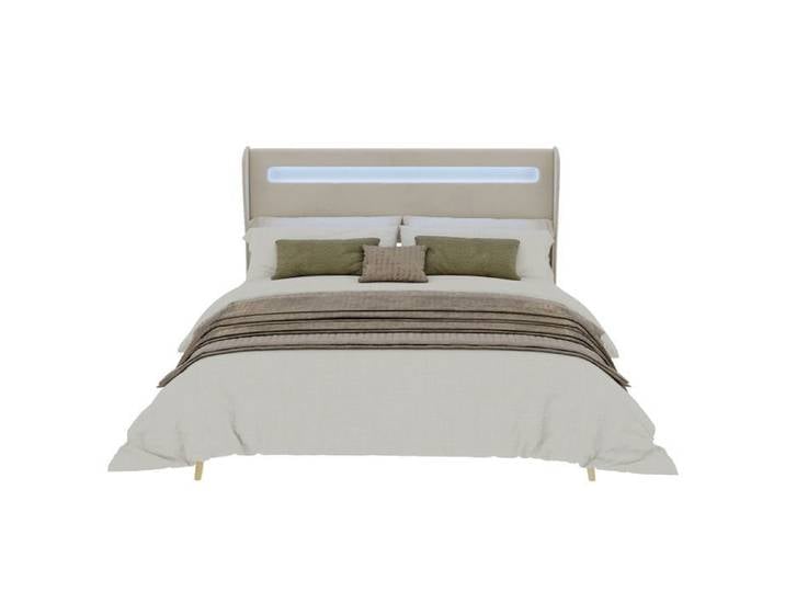 Lit rembourré LED 160x200 cm beige