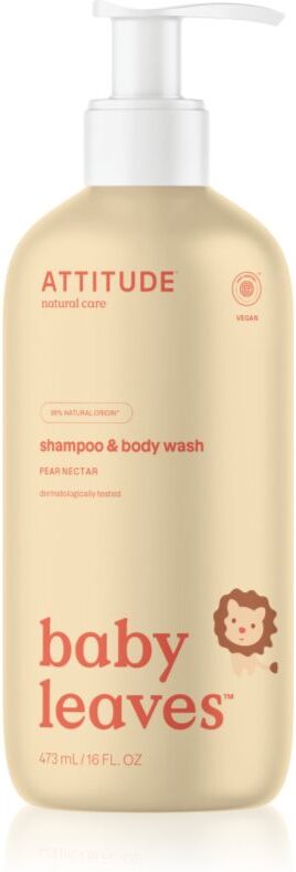 Attitude Baby Leaves Pear Nectar gel de douche et shampoing 2 en 1 au parfum de jus de poire 473 ml