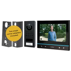 DoorBird D11 Set Black Edition – Video-Türsprechanlage mit 7-Zoll-Innenstation: D1101V Aufputz Graphitschwarz + A1103 Black Edition