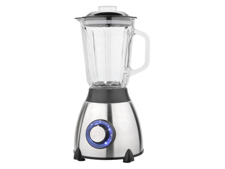 Silva Homeline Standmixer, Schwarz, Edelstahlfarben, Transparent, Metall, Kunststoff, Glas, 1,5 l, 23x40x21 cm, abnehmbarer Mixbehälter, rutschfeste Füße, Nachfüllöffnung im Deckel, BPA-frei, gummierte Saugfüße, einfache Reinigung, Pulse-Funktion, Messer aus Edelstahl, Kochgeschirr, Küchengeräte, Mixer