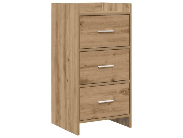 PUGYNBK Sideboard Eiche, 40 x 36 x 80 cm, technisches Holz Vielseitige Aufbewahrung, Metallgriffe, einfache Montage, robust und langlebig