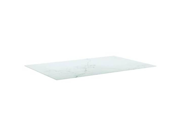 GFDWPUY Tischplatte Weiß 100x62 cm 8 mm Hartglas Marmoroptik, Für Esstisch Und Couchtisch, Leicht Zu Reinigen