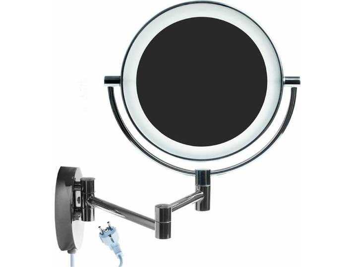 8 5  Lumineux Miroir Mural Led Miroir Cosmétique Pliant 10X Grossissement Miroir De Maquillage Rasage Éclairé Miroir De Sall[CA29]