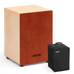 VEVOR Cajon, Kistentrommel mit internen Gitarrensaiten, leichte Drum-Box aus Holz, tragbares Trommel-Musikinstrument mit Reisetasche, abgerundeten Kanten, für Anfänger & Profis, 305x305x430 mm