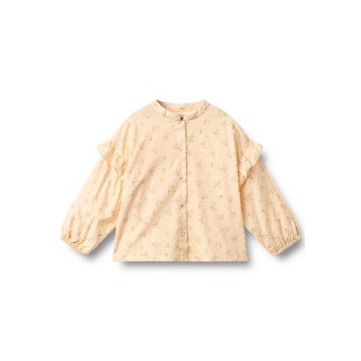 Klassische Bluse WHEAT "WHEAT Bluse Gerda", Mädchen, Gr. 116, beige (barely apricot flowers), 100% Baumwolle (Bio), Blusen Bluse