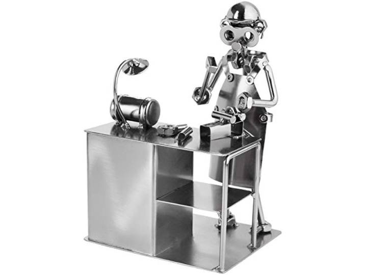 BRUBAKER Schroef Man Hobbyist - Handgemaakte IJzer Figuur Metalen Man Schroevendraaier - Metal Figure Gift Idee voor Hobbyisten en Ambachtslieden
