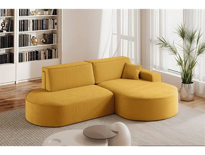 Fun Möbel Ecksofa Schlafsofa Sofa VENEDIG, Ottomane Rechts oder Links, Inkl. Bettkasten und 1 Zierkissen