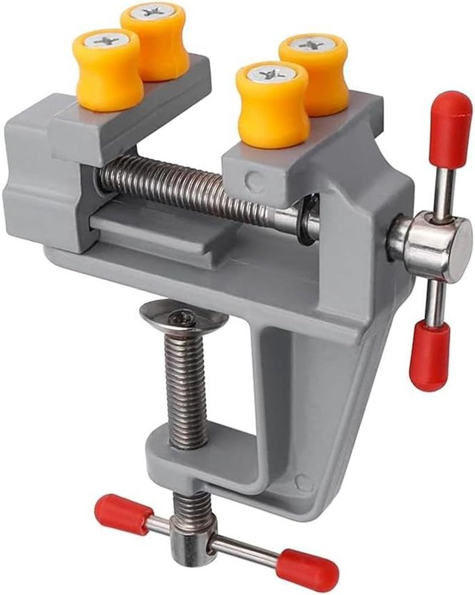 Mini Tafelklem Zilver - Kleine Werkklem voor Hobby en Ambachten - Aluminiumlegering - 32mm Klembereik