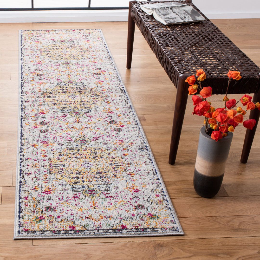 Latitude Vive Wisner Oriental Area Rug Gray Runner 66 x 244 cm