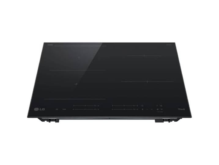 LG CBIZ2435B Induktionskochfeld 60 cm, Leistung von 2,5 bis 7,4 kW, insgesamt 4 Zonen, 1 Flex-Zone, 15 Leistungsstufen + Boost, unabhängige Touch-Slide-Steuerung, WLAN, Keramikglas, Schwarz