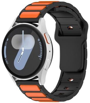 Everyday Crate Silicone Watch Band Dual Color Shaped Adjustable Replacement Watch Strap black Orange