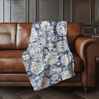 Addison Rugs Premium Machine Washable Vintage Persian Sherpa Throw Blanket