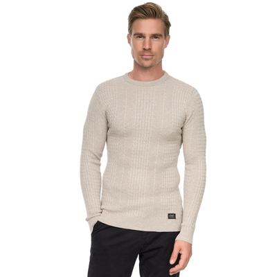 Strickpullover RUSTY NEAL, Herren, Gr. XL, beige, 50% Polyacryl, 50% Baumwolle, unifarben, normal, Rundhals, Pullover Strickpullover, mit modernem Strickmuster