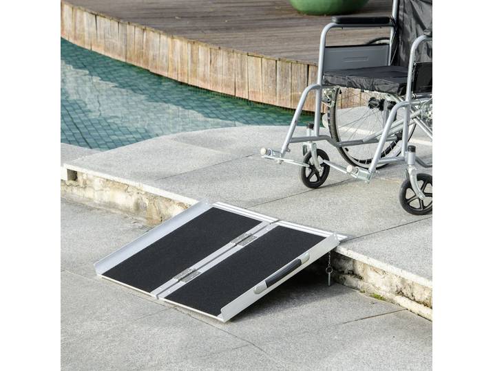 HOMCOM Rampe Fauteuil Roulant Pliable Sécurité Noir