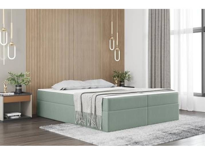 Boxspringbett Dachschräge Bett PRIMA Stoff Soro (Türkis, 180x200 cm)