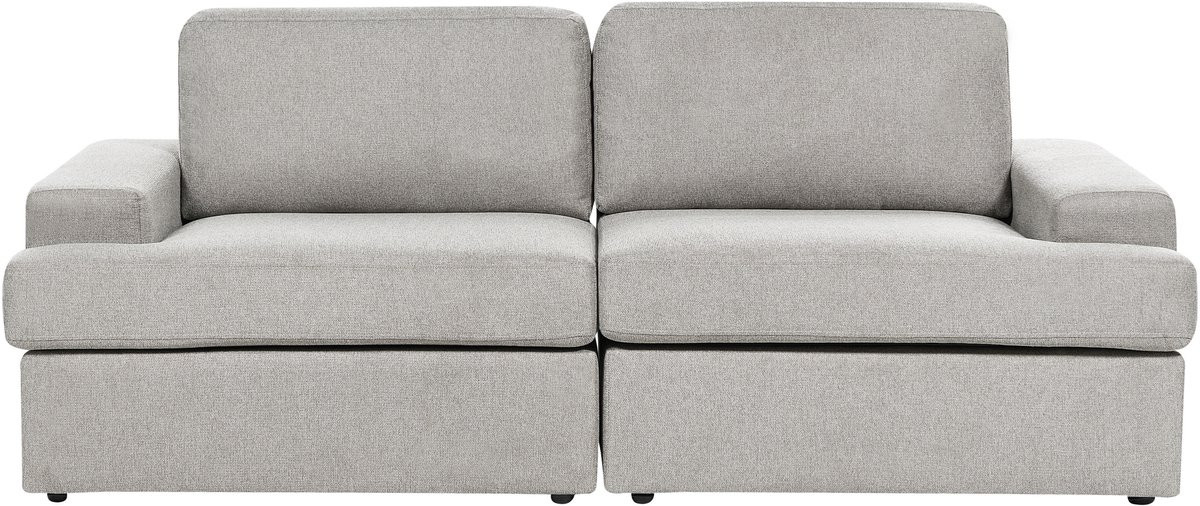 Beliani ALLA Driezitsbank - Lichtgrijs - Polyester