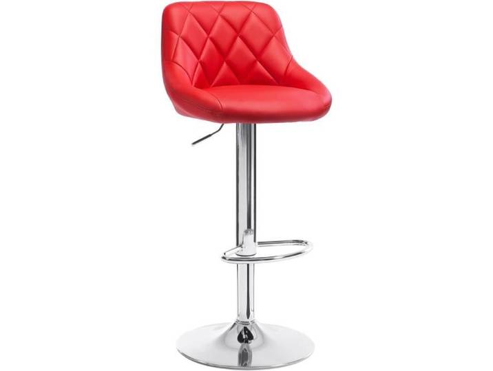 WOLTU Tabouret de Bar en Similicuir Tabouret pour bar-bistro avec repose-pied Siège Hauteur réglable Rouge