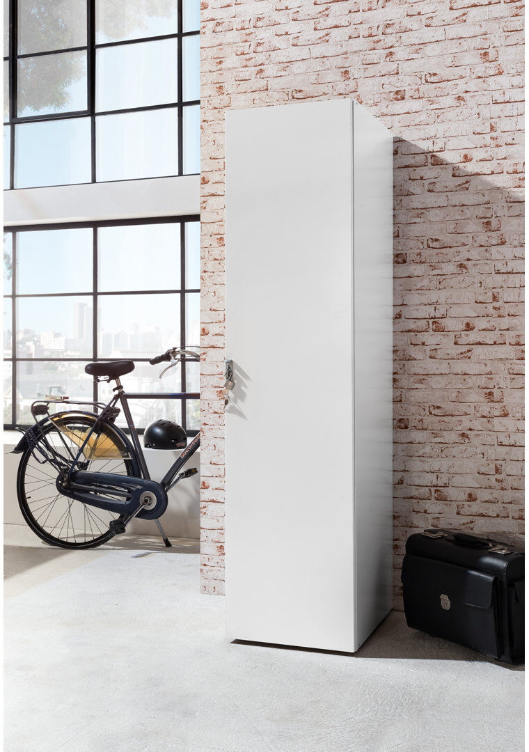 Brayden Studio Alvar 1 Door Wardrobe White 185cm H X 45cm W X 54cm D