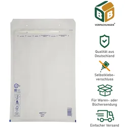 BB-Verpackungen GmbH 100 x Luftpolsterversandtasche (320 x 455 mm) 9 / I weiß Luftpolstertaschen Umschläge Versandtaschen Selbstklebeverschluss BB-Verpackungen