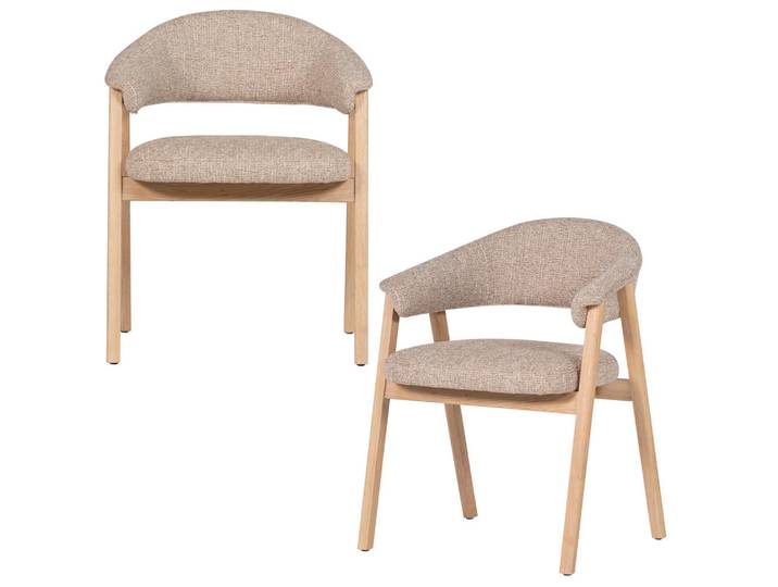 Livetastic Armlehnstuhl-Set Tunar, Natur, Holz, Eiche, massiv, eckig, 60x77x60 cm, Esszimmer, Stühle, Esszimmerstühle, Esszimmerstühle-Set