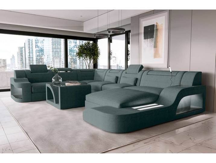 XXL Wohnlandschaft Palermo Stoffsofa