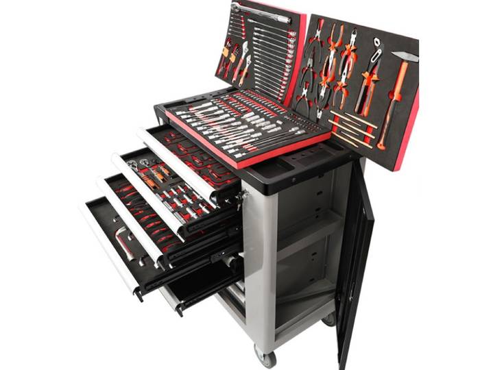 Système d'organisation : Chariot de rangement à roulettes pour outils, ensemble d'armoires à outils d'atelier, rangement portable pour outils mécaniques