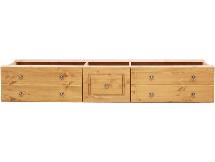Schubkasten OTTO HOME Hugo, Bettkastenmodul mit 3 Schubladen für eine Bettseite , beige (natur geölt), B:199,4cm H:33,2cm T:48,3cm, Massivholz, Schubladen, Schubkasten, für das gleichnamige Massivholzbett, massive Kiefer, FSC